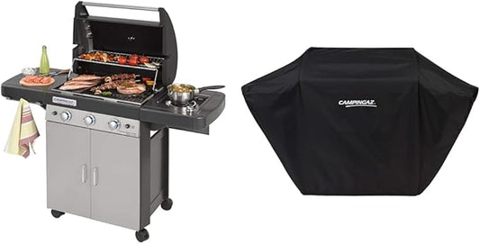 Campingaz 3 Series Classic LS Plus – Gasgrill mit 3 Edelstahlbrennern, Seitenbrenner, InstaClean Schutzhaube