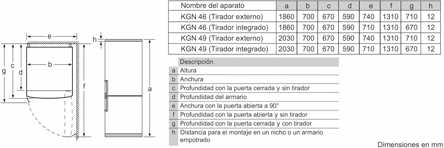 Bosch KGN49XIEA Serie 4 – Frigorífico Combi XXL 438L Total NoFrost Inox