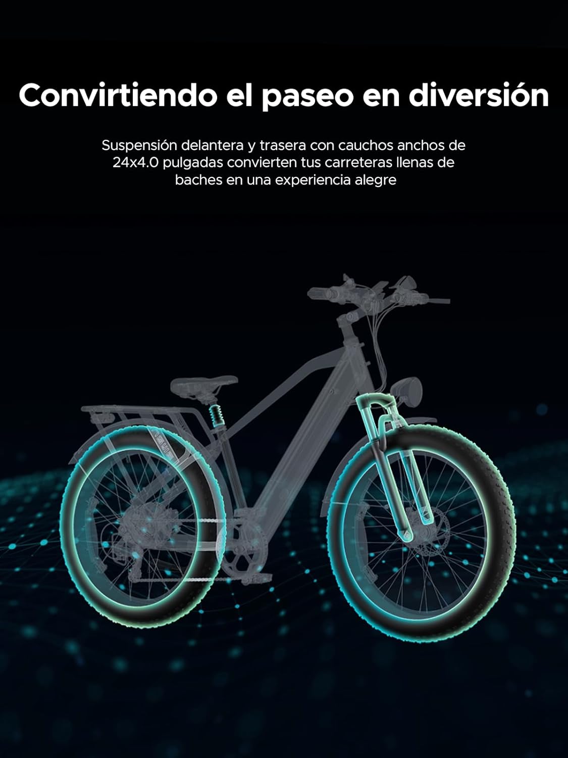 ENGWE E26 – Bicicleta Eléctrica Todoterreno con Motor 250W, Batería 48V 16Ah y Neumáticos Fat Tire 26”