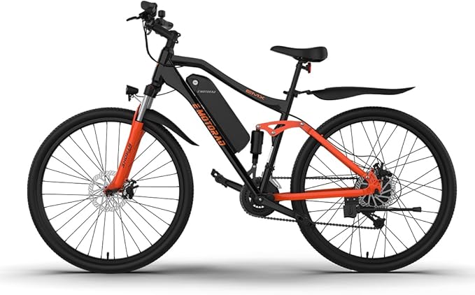 EMotorad EMX+ – Bicicleta Eléctrica Off-Road para Adultos con Motor 250W, Doble Suspensión y Autonomía de hasta 80 km