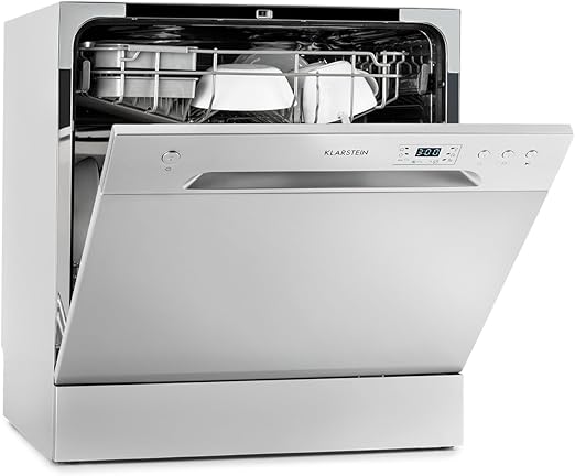 Mini Lavavajillas Klarstein 8 Cubiertos – Compacto, Silencioso y con Diseño en Acero Inoxidable