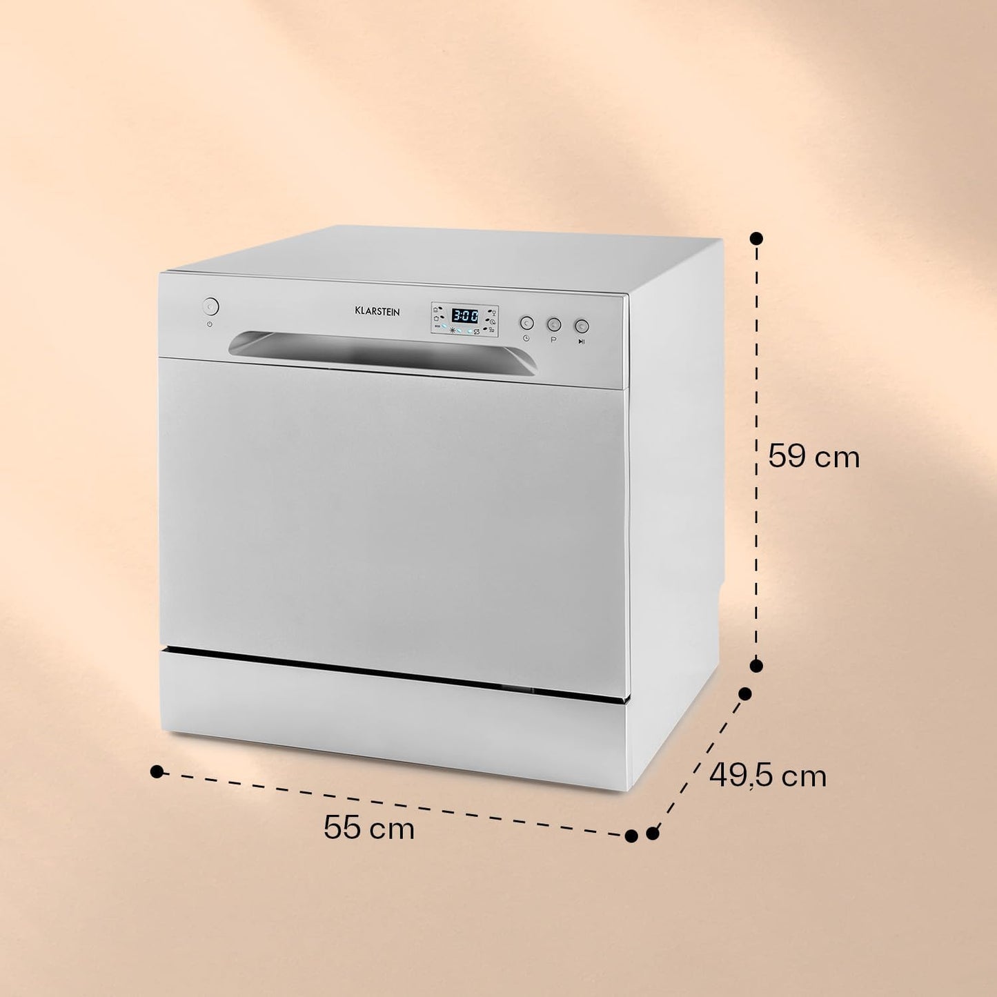 Mini Lavavajillas Klarstein 8 Cubiertos – Compacto, Silencioso y con Diseño en Acero Inoxidable