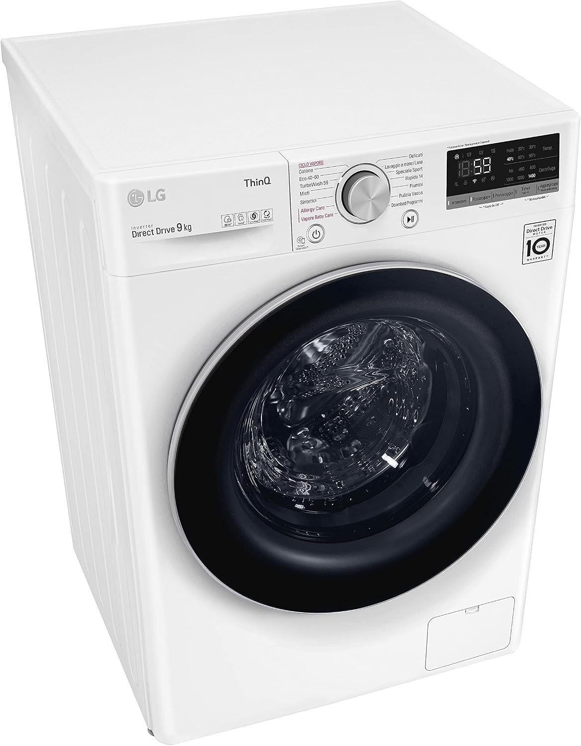 LG F4WV509S1E 9 kg AI DD™ – Intelligente Waschmaschine mit Inverter, Dampf WiFi