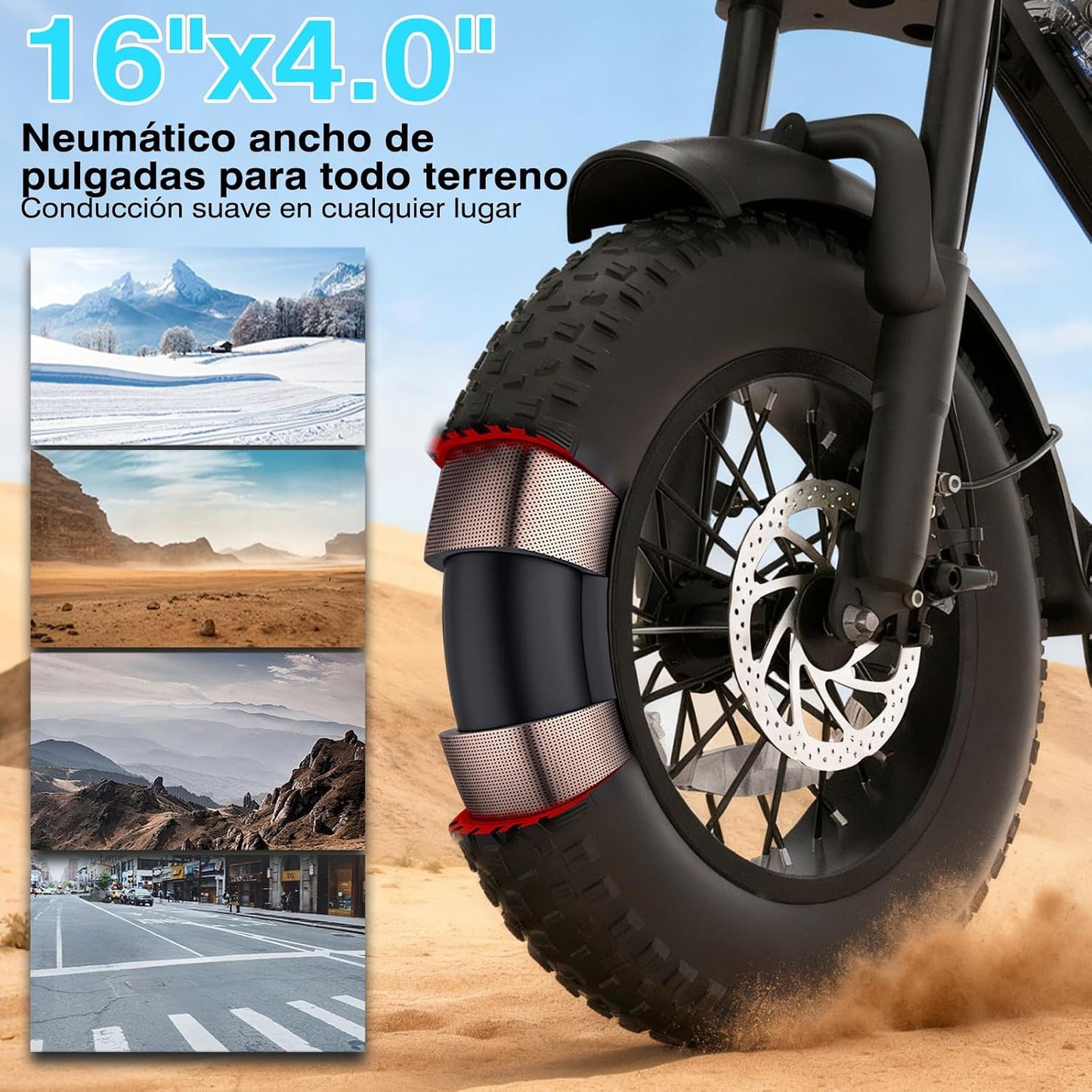 Bodywel M16 – Bicicleta Eléctrica Compacta Todoterreno con Motor 250W, Batería 48V 13Ah y Neumáticos Fat Tire