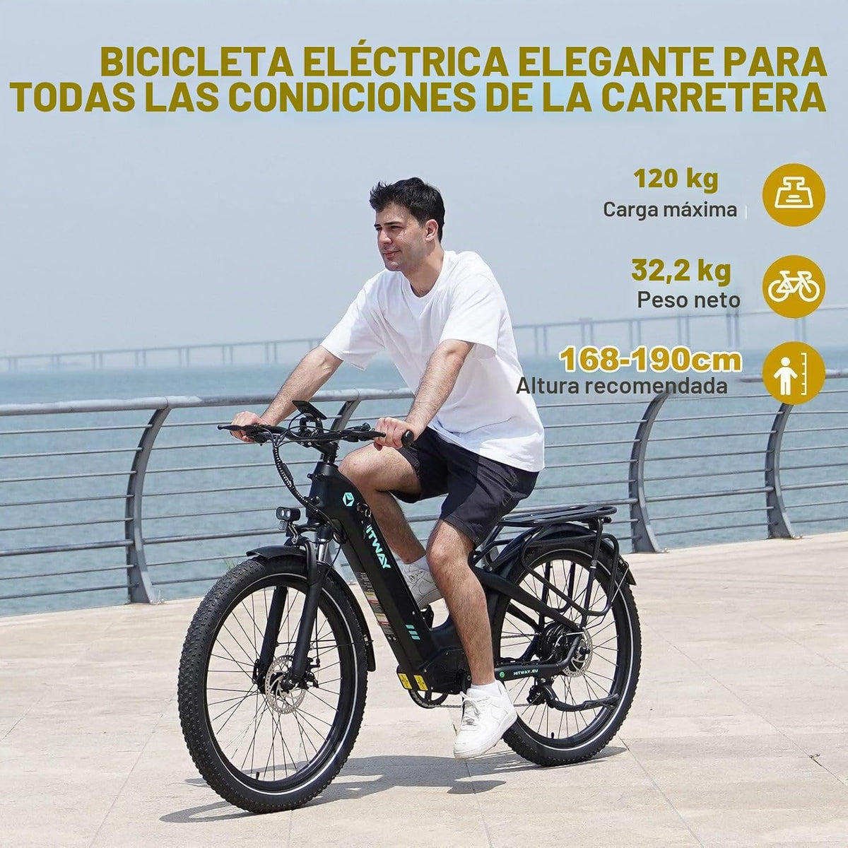 HITWAY BK16 – Bicicleta Eléctrica 26", Motor 250W