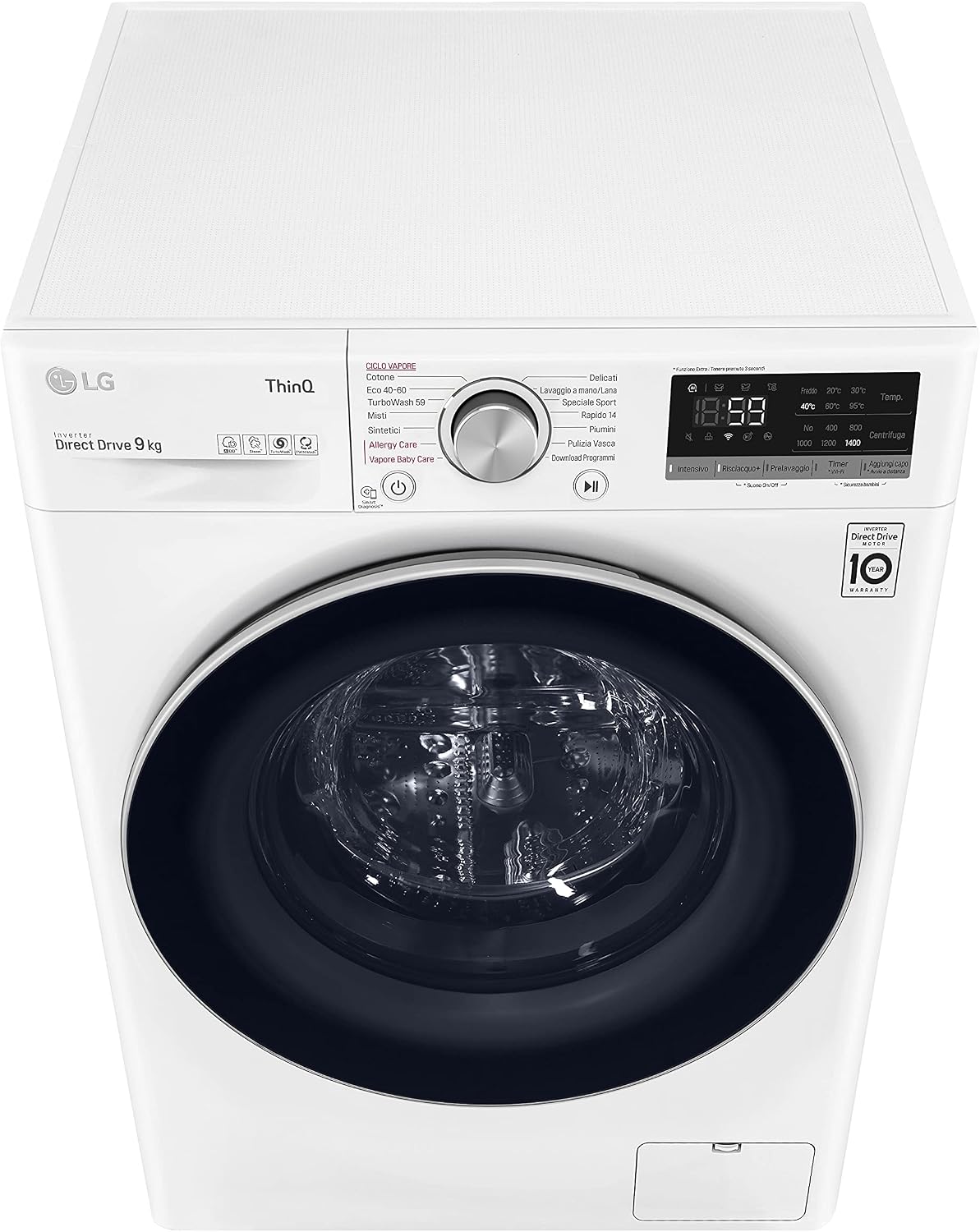 LG F4WV509S1E 9 kg AI DD™ – Intelligente Waschmaschine mit Inverter, Dampf WiFi