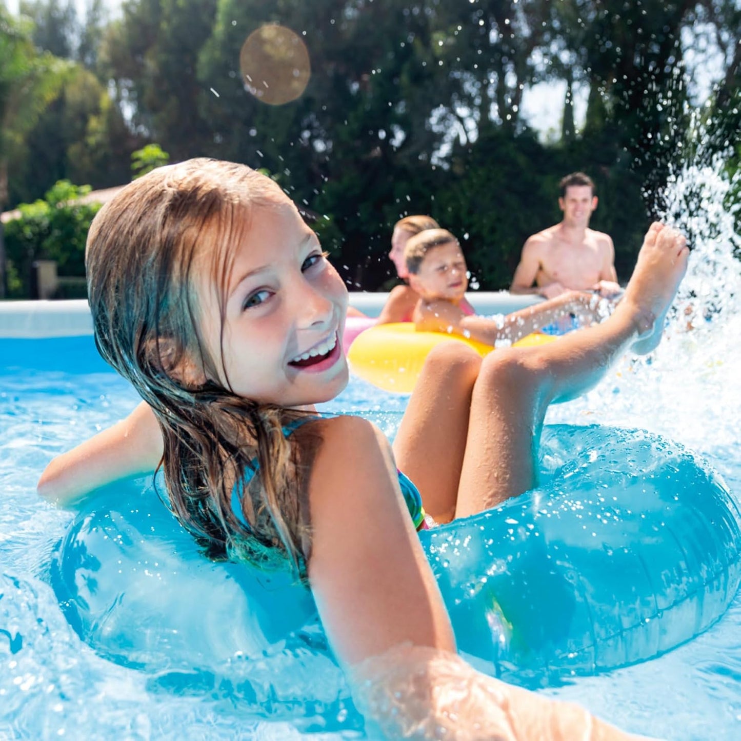 Piscina Tubular Rectangular Intex Prism Frame 4,88 x 2,44 x 1,07 m – Kit Completo con Depuradora y Escalera