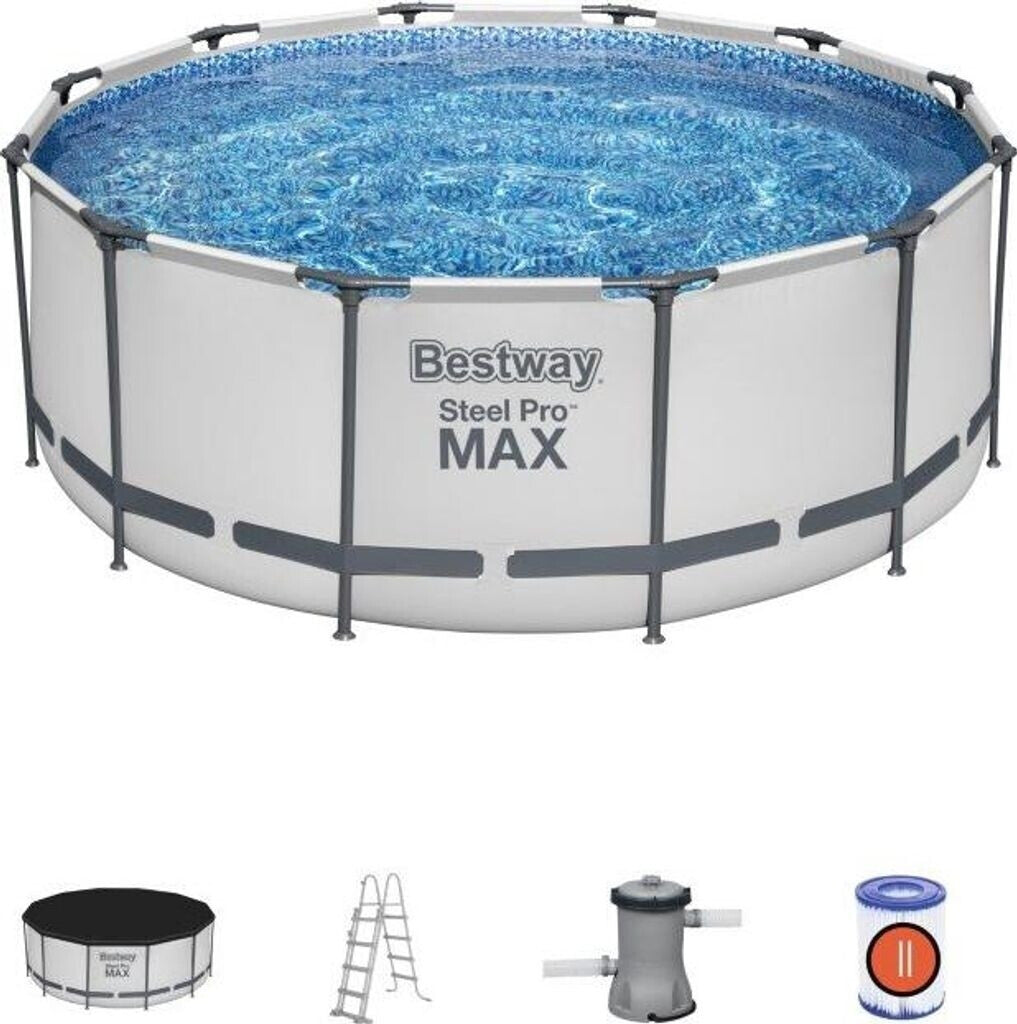 Piscina Elevada Bestway Steel Pro MAX 366 x 122 cm – Estructura de Acero Reforzada – Kit Completo