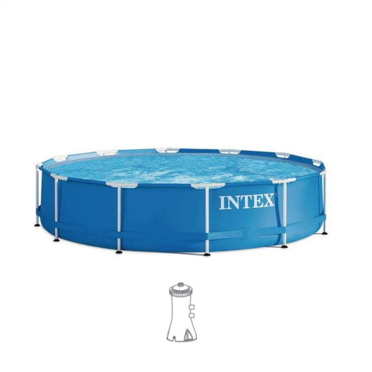 Piscina Elevada Intex Metal Frame 366 x 76 cm – 6.503 Litros – Estructura de Acero con Depuradora Incluida