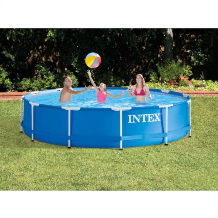 Piscina Elevada Intex Metal Frame 366 x 76 cm – 6.503 Litros – Estructura de Acero con Depuradora Incluida