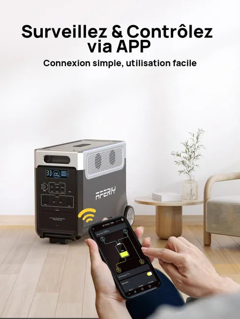Estación de Energía Portátil AFERIY 3600 W – 3840 Wh LiFePO4 Expandible