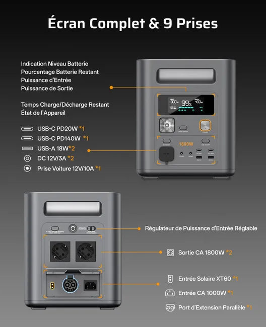 Estación de Energía Portátil AFERIY P180 Pro + 3 Baterías de Expansión – 4.102 Wh LiFePO4