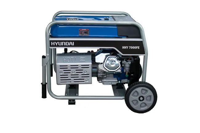 Generador Monofásico de Gasolina HYUNDAI HHY7000FK – 6.500 W de potencia máxima con arranque eléctrico y regulación AVR